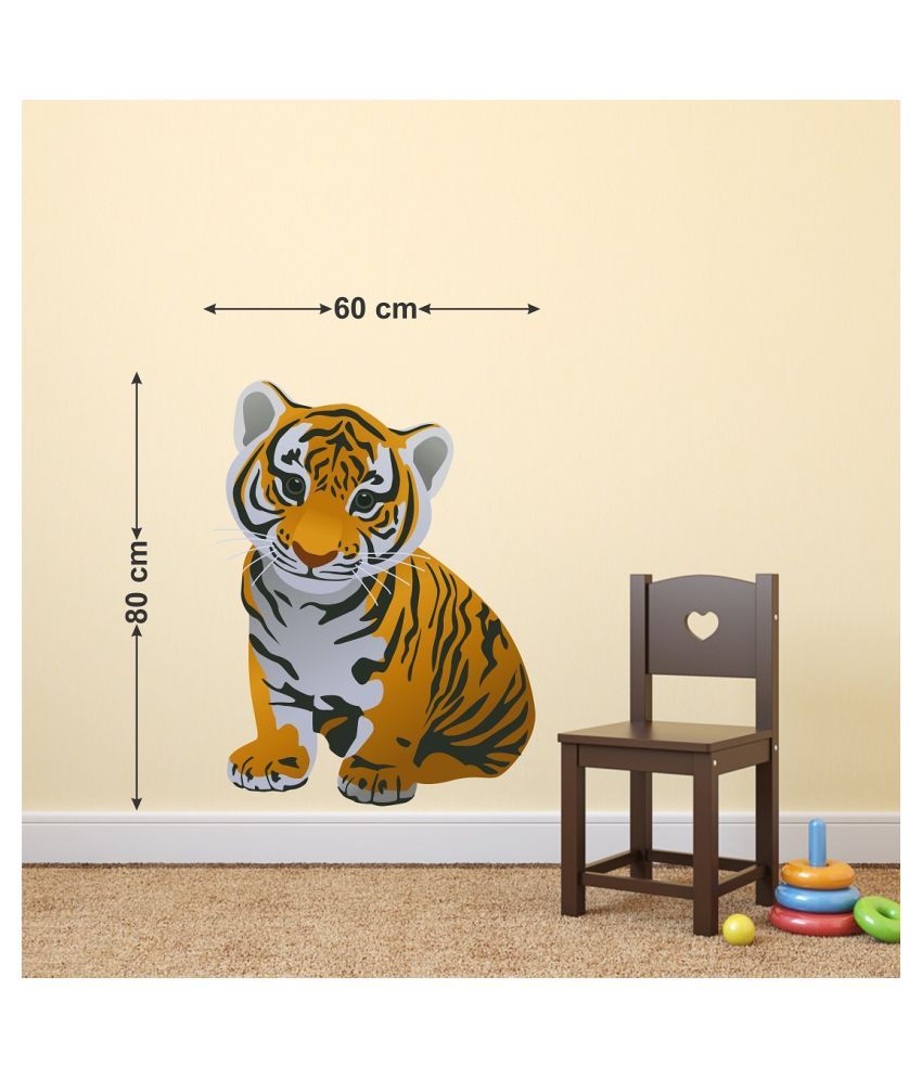     			Wallzone Tiger Cub Sticker ( 70 x 75 cms )