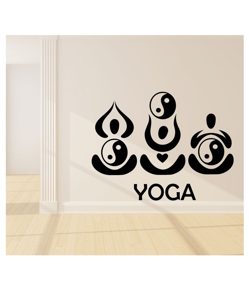     			Wallzone Yoga Medium Vinyl Wallstickers (80 cm x 60 cm) Sticker ( 70 x 75 cms )
