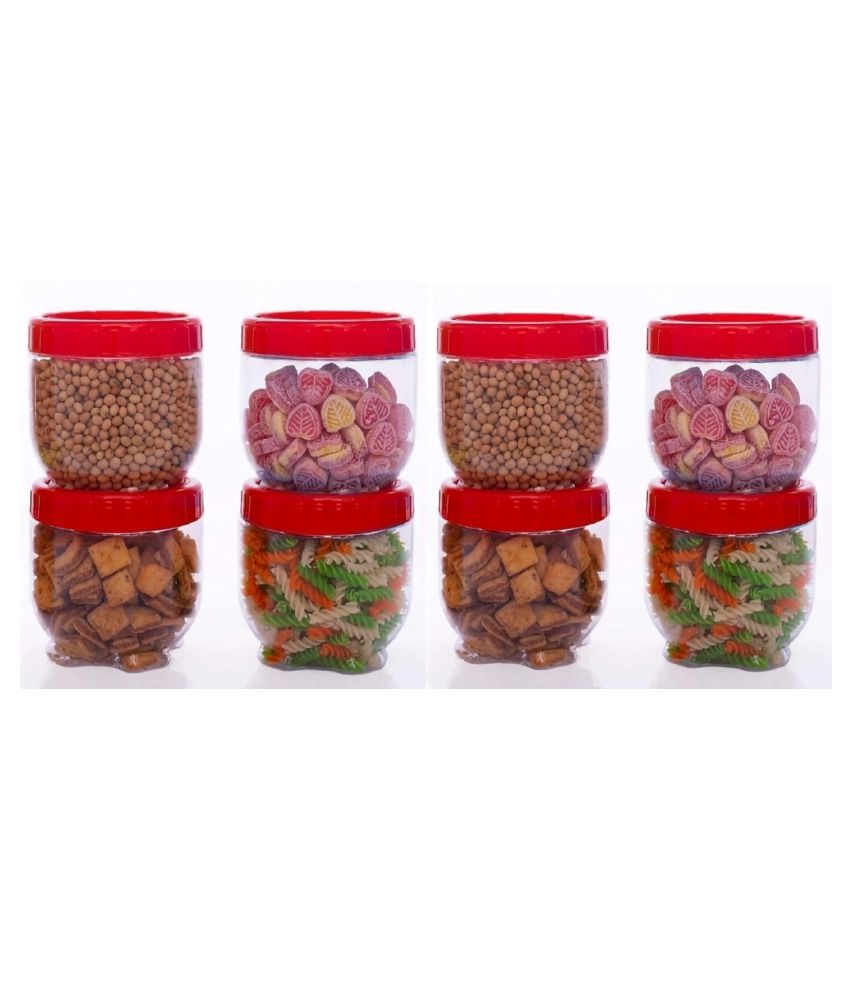     			ZAMKHUDI Grocery Jar Storage Plastic Food Container Set of 8 600 mL