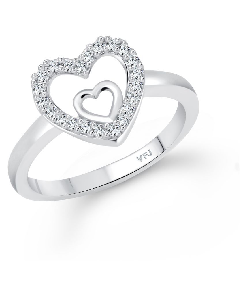     			Vighnaharta Silver Royal Heart Designer Ring for Women and Girls- (  VFJ1585FRR8 )