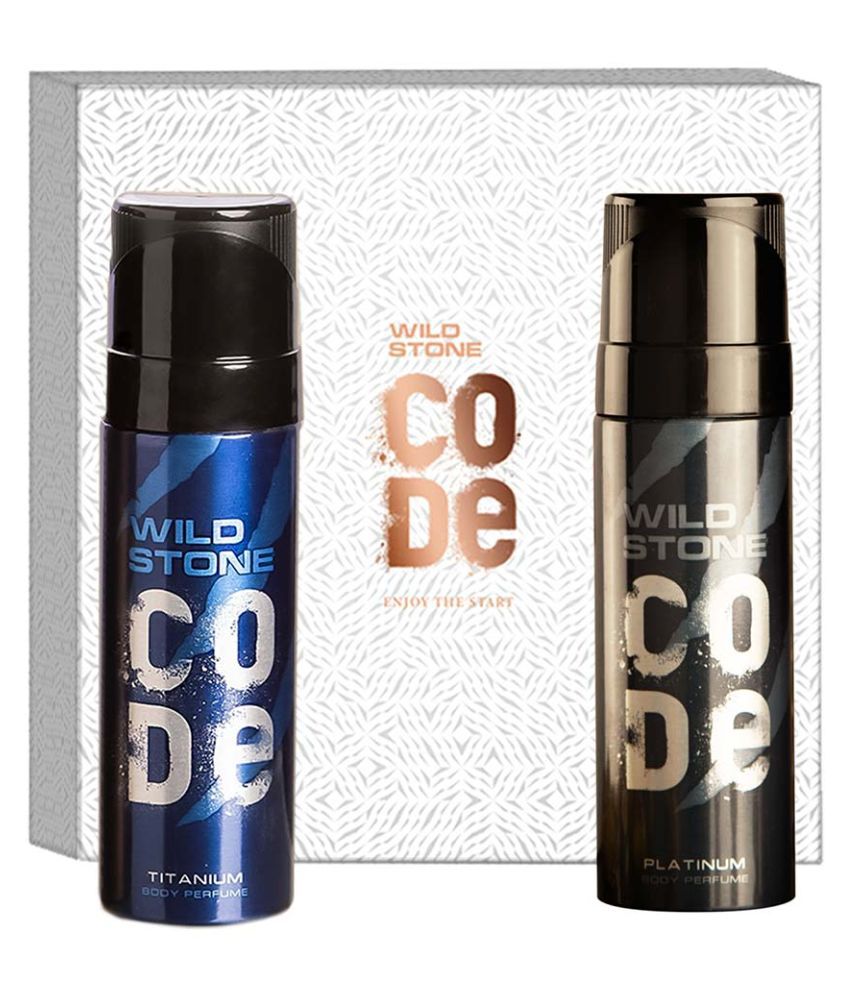     			Wild Stone Gift Box with Code Platinum and Titanium Body Perfume (120ml Each) Perfume Body Spray - For Men (240 ml, Pack of 2)