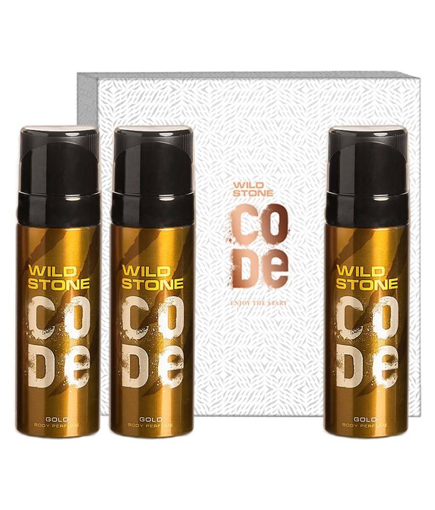     			Wild Stone Gift Box with Code Gold Body Perfume, Pack of 3 (120ml Each) Perfume Body Spray - For Men (360 ml, Pack of 3)
