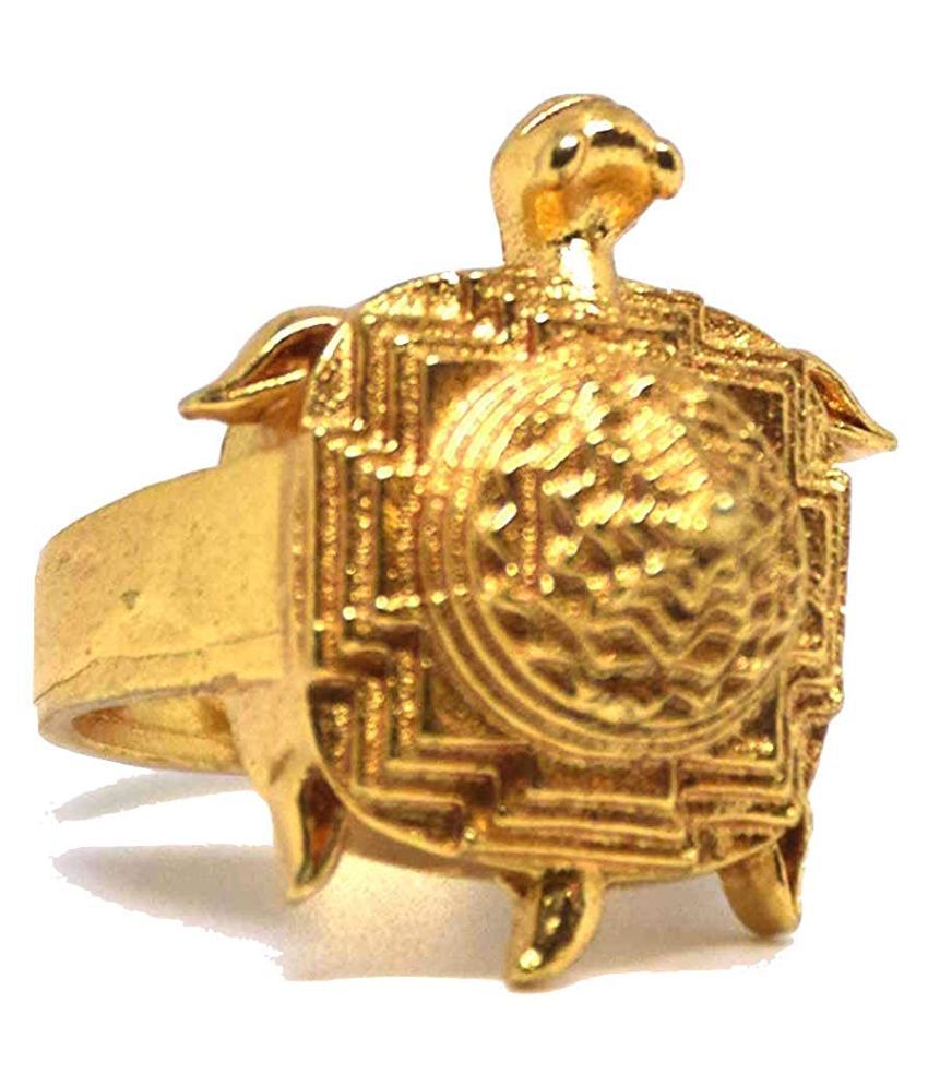     			rudra divine golden Meru Ring in sri yantra design adjustable