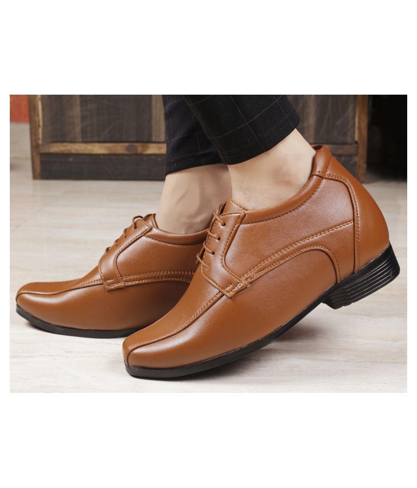     			YUVRATO BAXI Derby Artificial Leather Tan Formal Shoes