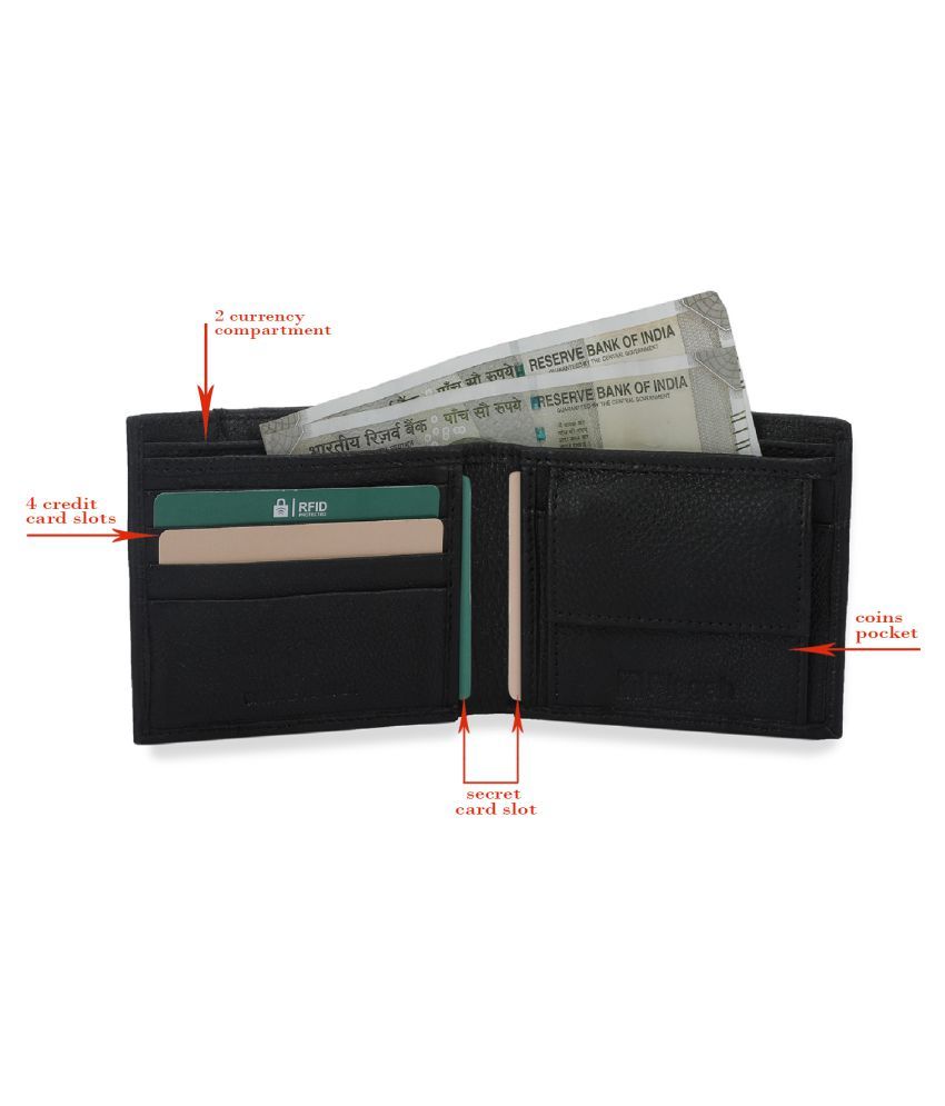 Pisgah Leather Black Casual Anti-theft Wallet: Buy Online at Low Price ...