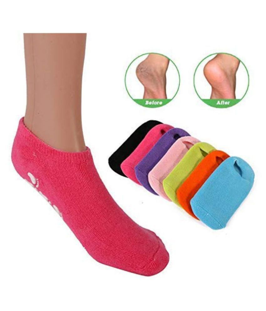     			SPA Gel Socks Moisturizing Whitening Exfoliating Treatment Smooth Beauty Reusable Feet Care Silicone Socks(1 Pair)