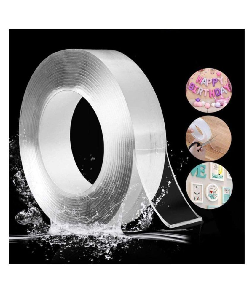     			KTU 3 Meters Nano Double Sided Tape Heavy Duty - Multipurpose Removable Traceless Mounting Adhesive Tape for Wallsï¼Washable Reusable Strong Sticky Strips Gel Grip Tape 3 Meters