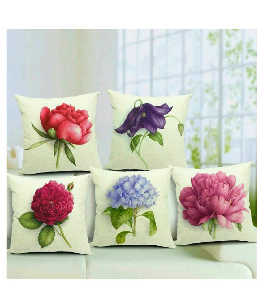     			Koli collections Set of 5 Polyester Cushion Covers 40X40 cm (16X16)