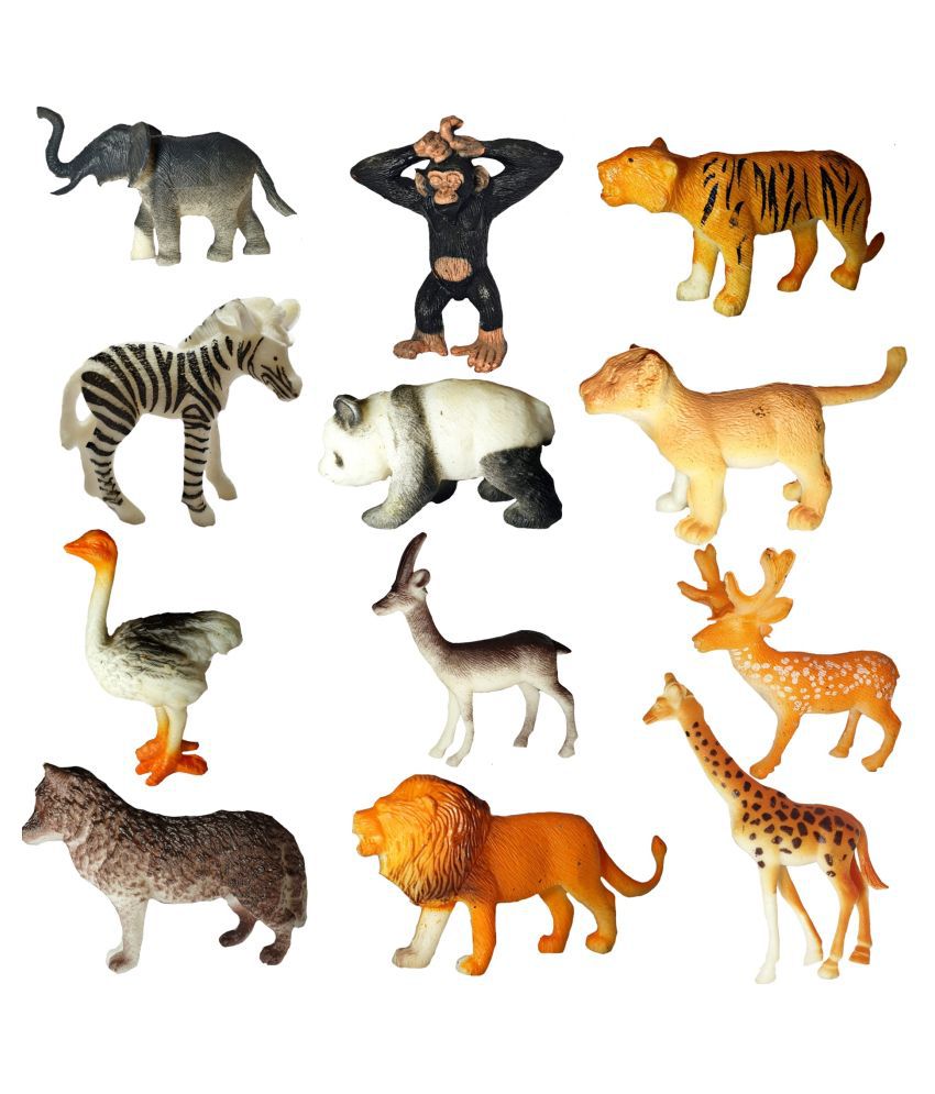 AJ@ 12 PC Wild Animal Toy For Kids - Buy AJ@ 12 PC Wild Animal Toy For Kids  Online at Low Price - Snapdeal