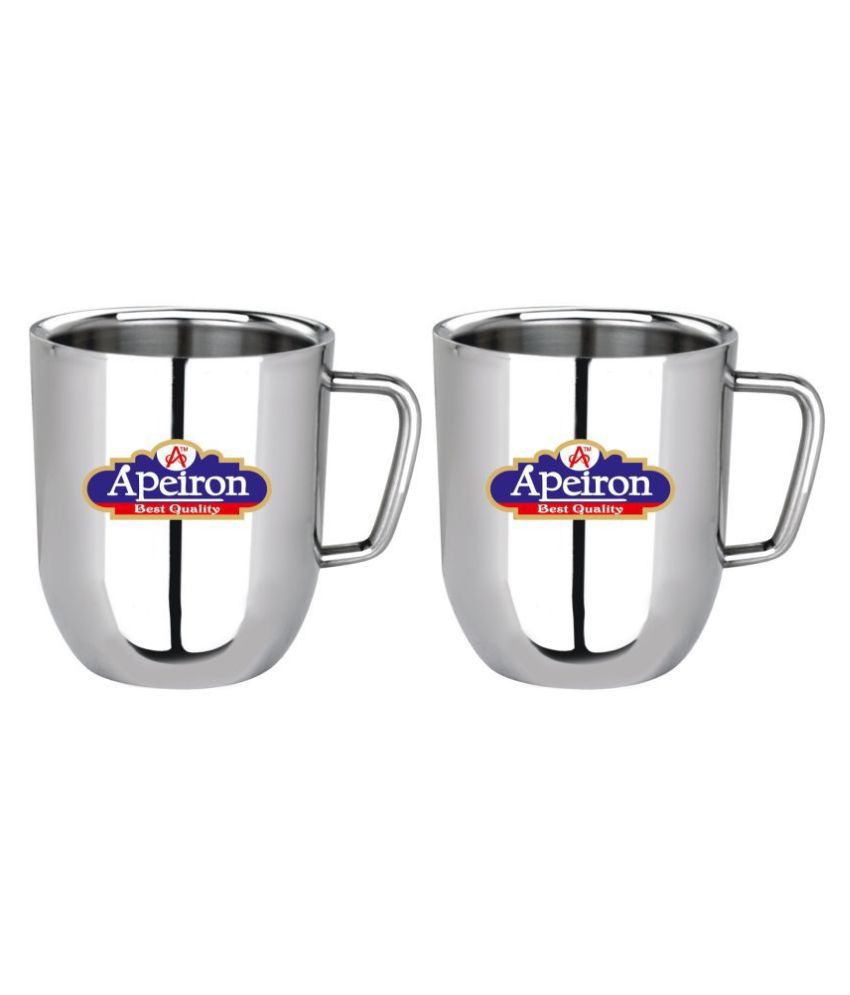     			APEIRON Elegant Steel Coffee Mug 2 Pcs 300 mL