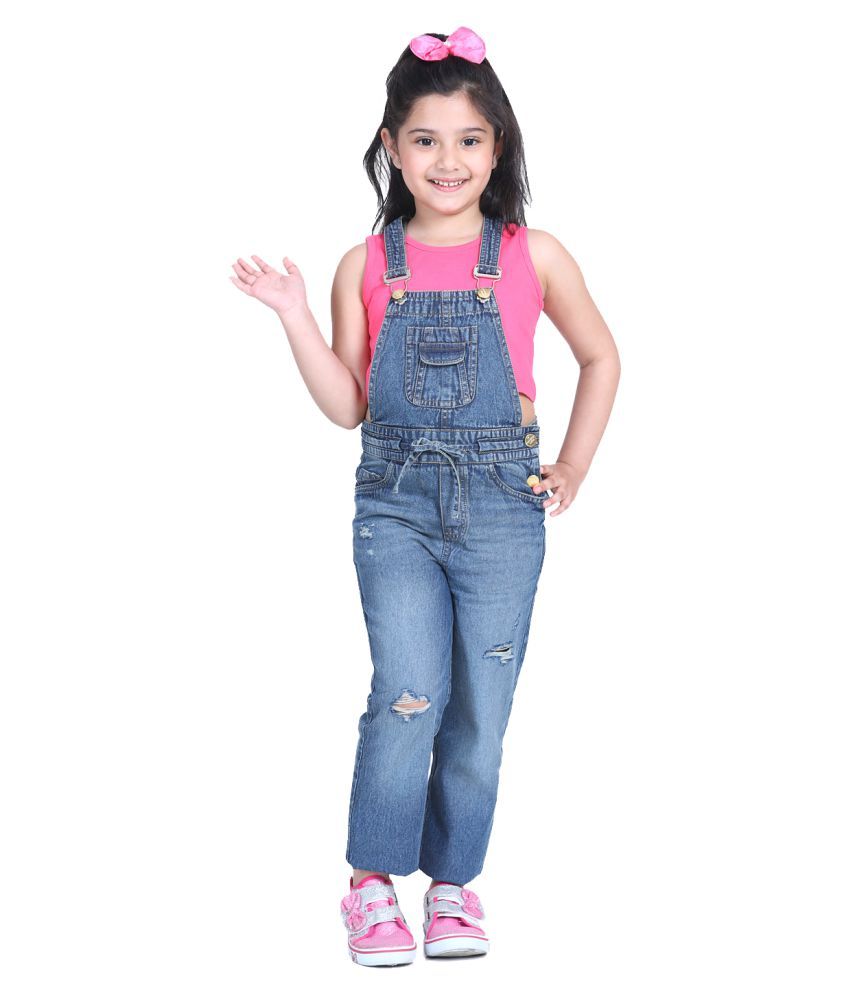     			Naughty Ninos - Blue Denim Girls Dungarees ( Pack of 1 )