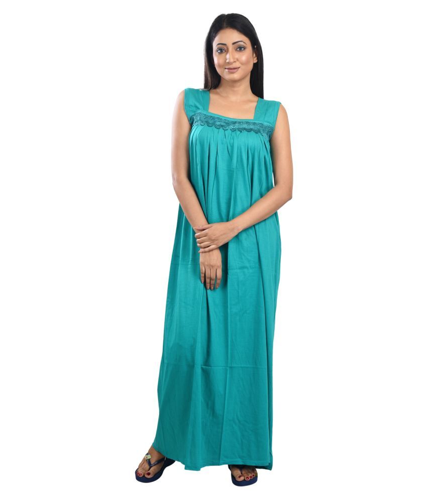     			PIYALI'S CREATION WOMEN'S Cotton Night Dress - Green