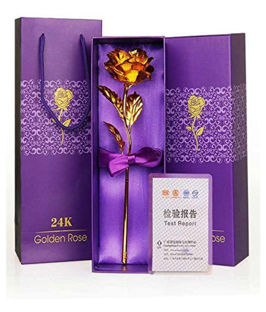 thriftkart Goldplated Valentine Roses Gold - Pack of 1