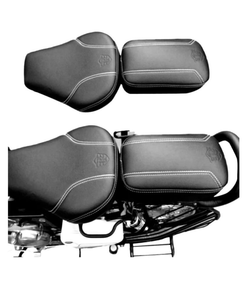     			PURE BIKING Fancy Seat Cover Black Front & Rear For Royal Enfield Classic 350cc 500cc Classic Chrome