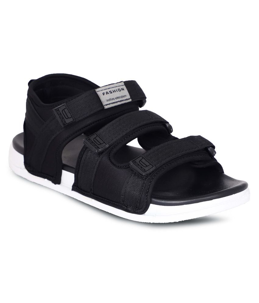 aadi men black sandals