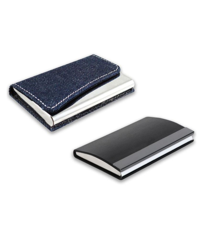     			Auteur Multicolor Artificial Leather Professional Looking Debit/Credit/Business/Visiting Card Holders for Men and Women Set of 2 (upto 15 Cards Capacity)