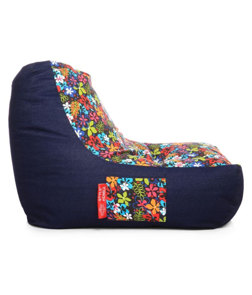 Style Homez Urban Design Denim Canvas Floral Printed Chair