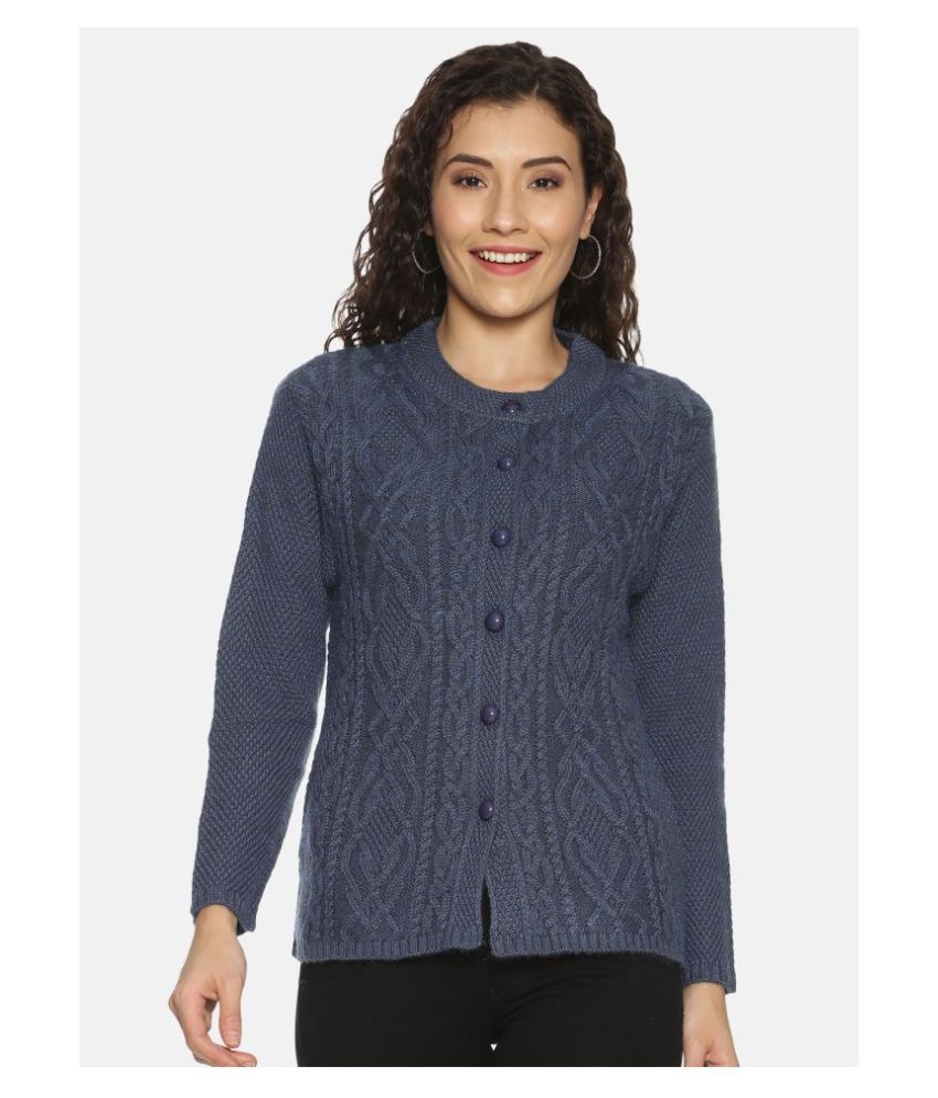     			Clapton Acrylic Navy Buttoned Cardigans