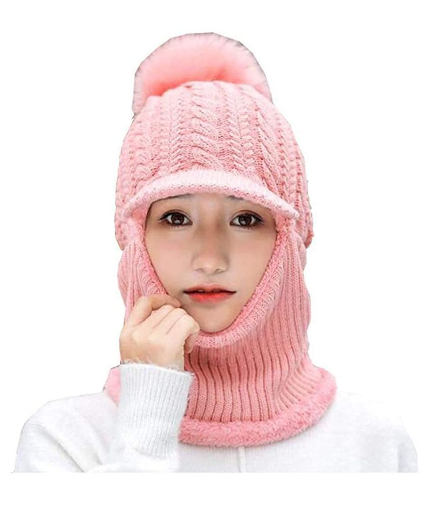     			Penyan™ Full face Winter Pink Hat Visor Cap