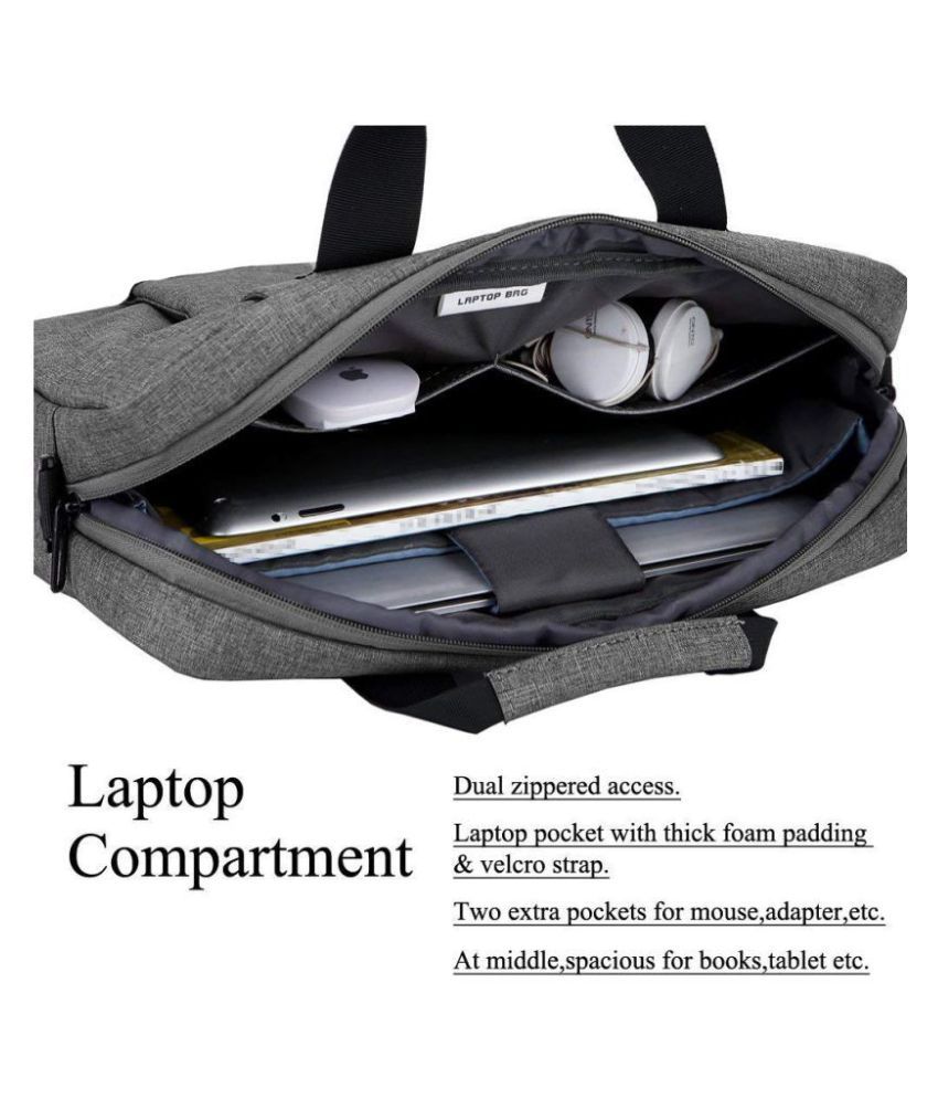 TABELITO LAPTOP BAG Grey Fabric Briefcase - Buy TABELITO LAPTOP BAG ...