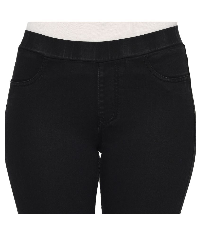 black cotton jeggings