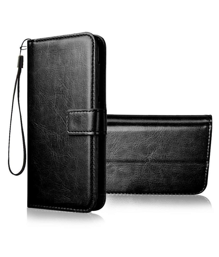 Motorola Moto G5 Plus Flip Cover by ClickAway Black Wallet Style Flip Cover