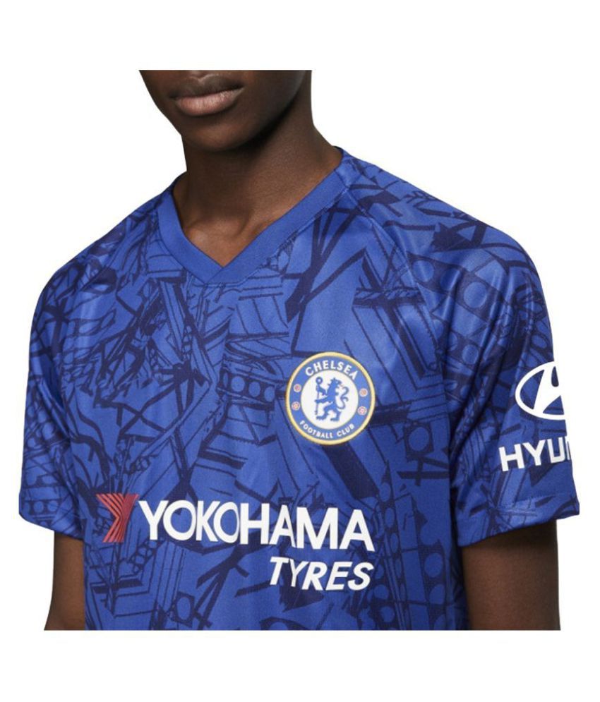 Chelsea FC Home Blue Dry-FIt Polyester Half Sleeve Jersey: Buy Online ...