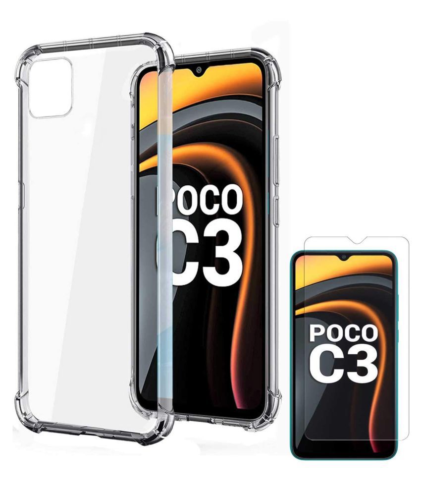     			Xiaomi Redmi Poco C3 Plain Cases Megha Star - Transparent Premium Transparent Case