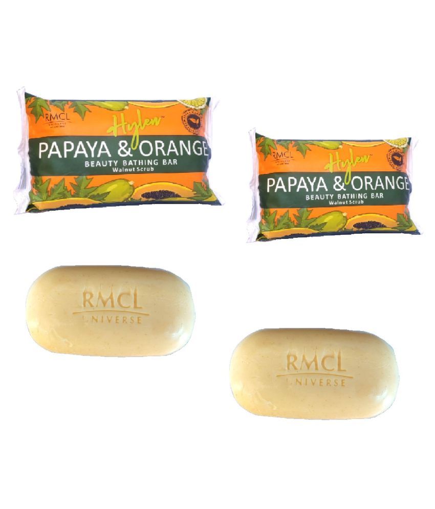 Hylen Papaya & Orange Extract Skin Smoothing Soap 200 g Pack of 2 Buy