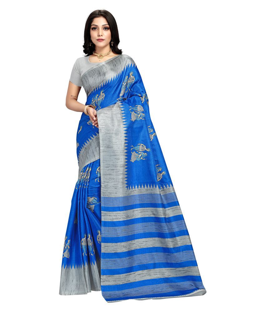     			RekhaManiyar Blue Art Silk Saree