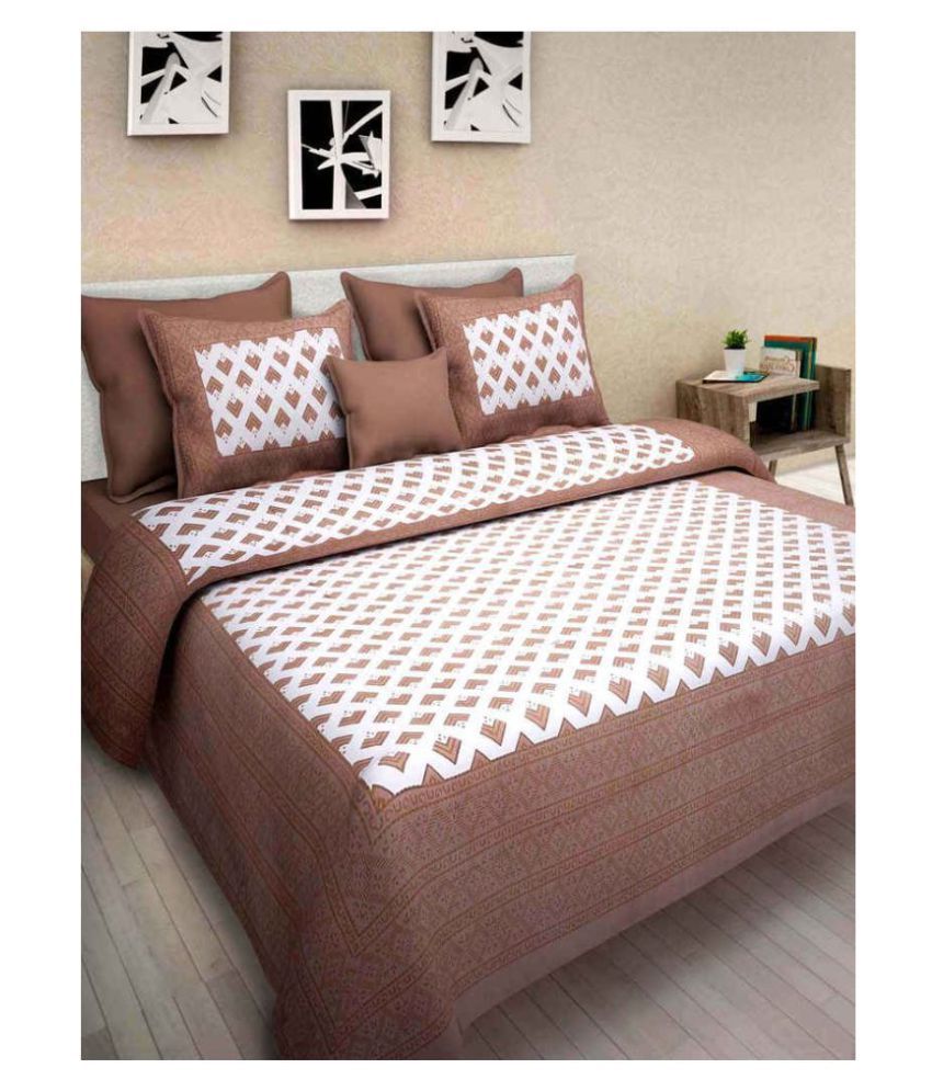     			Uniqchoice Cotton Double Bedsheet with 2 Pillow Covers ( 240 cm x 215 cm )