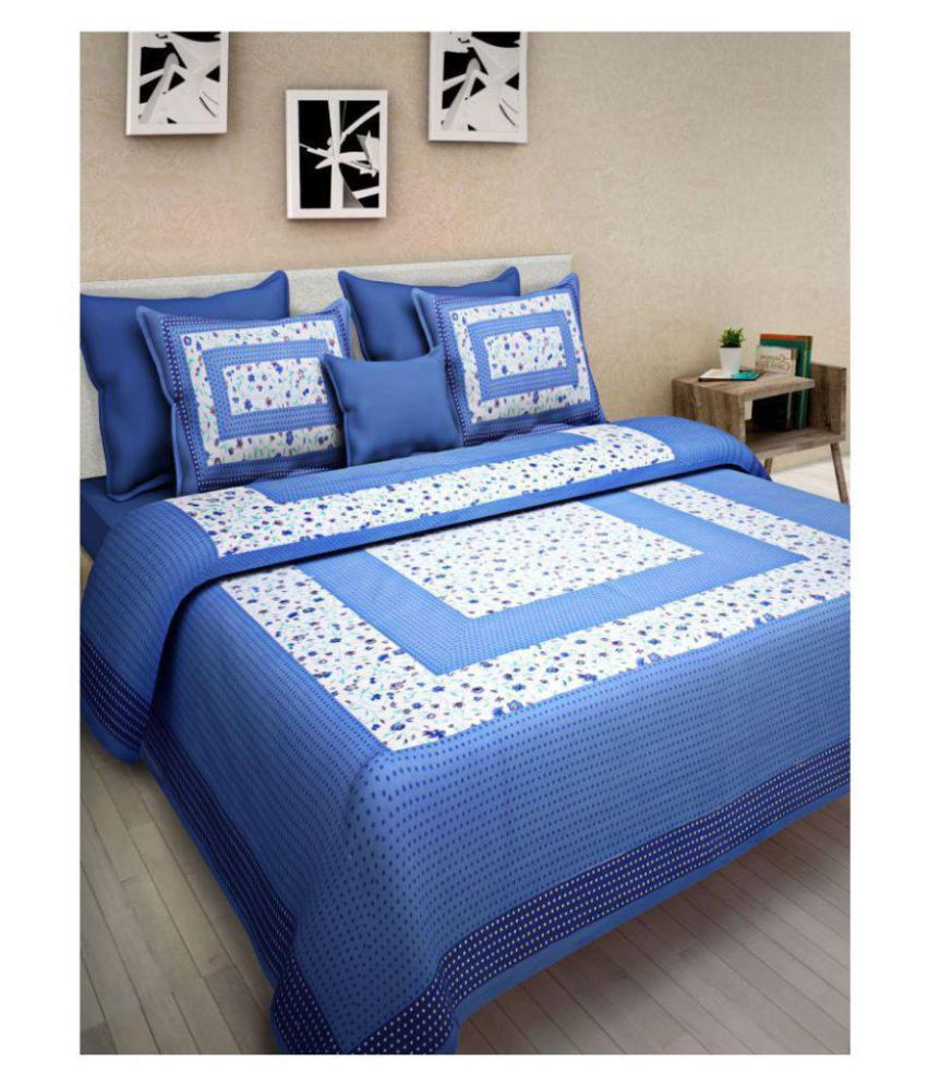     			Uniqchoice Cotton Double Bedsheet with 2 Pillow Covers ( 240 cm x 215 cm )