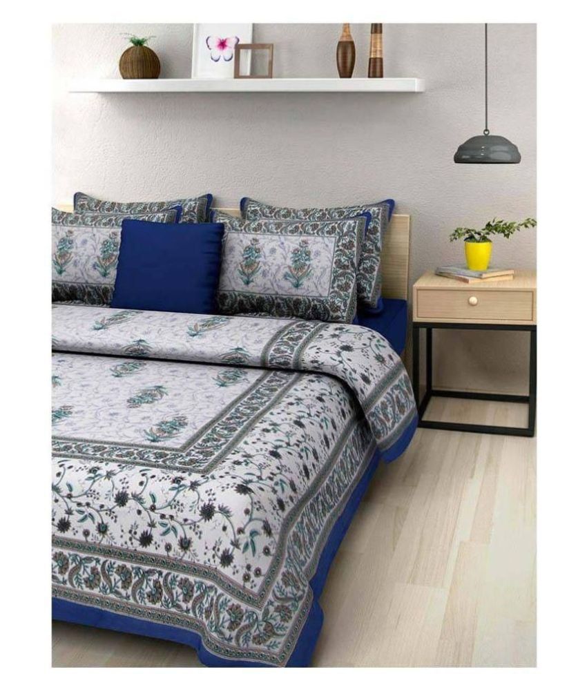     			Uniqchoice Cotton Double Bedsheet with 2 Pillow Covers ( 240 cm x 215 cm )