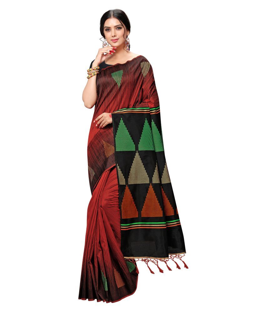     			Rekha Maniyar Silk Saree With Blouse Piece - Red ( Pack of 1 )