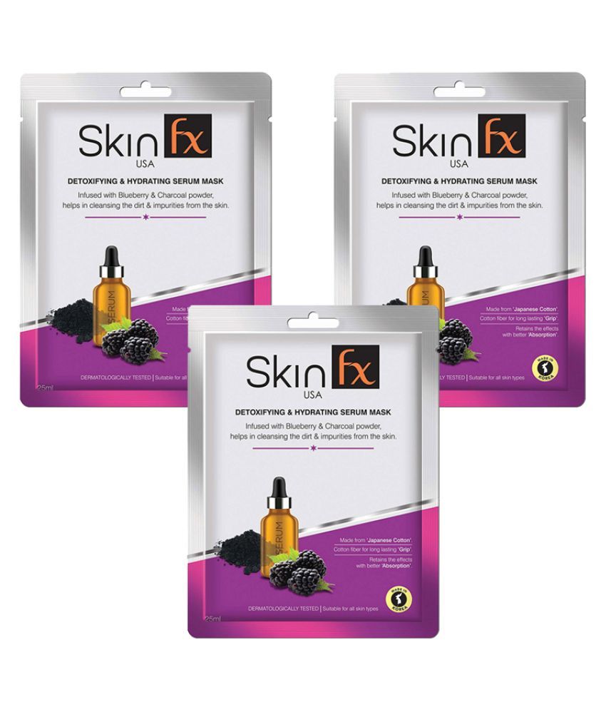     			Skin Fx Face Sheet Mask Masks 75 ml Pack of 3