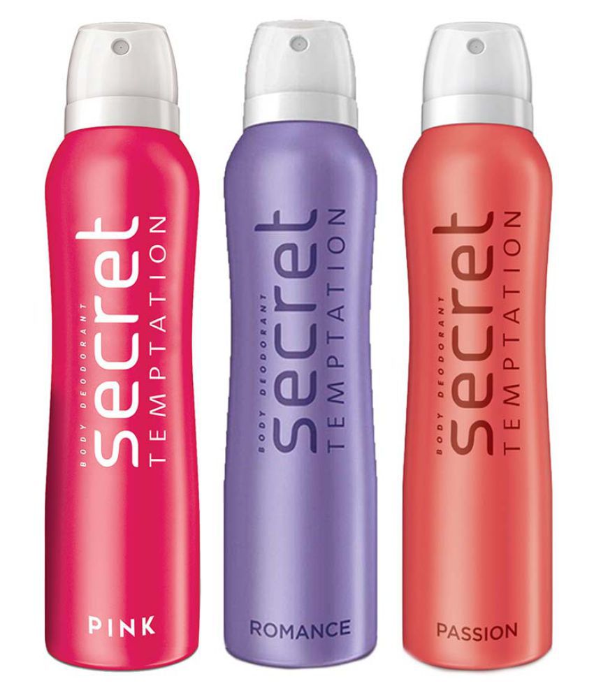     			secret temptation Romance, Passion and Pink Deodorant Combo Deodorant Spray - For Women (450 ml, Pack of 3)