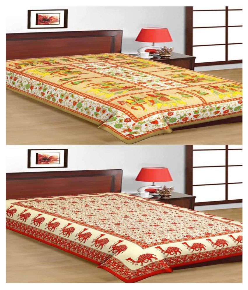     			Uniqchoice Cotton 2 Single Bedsheets ( 225 cm x 150 cm )