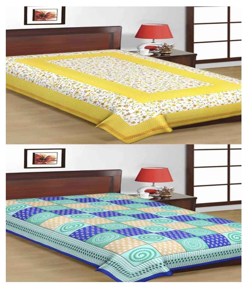     			Uniqchoice Cotton 2 Single Bedsheets ( 225 cm x 150 cm )