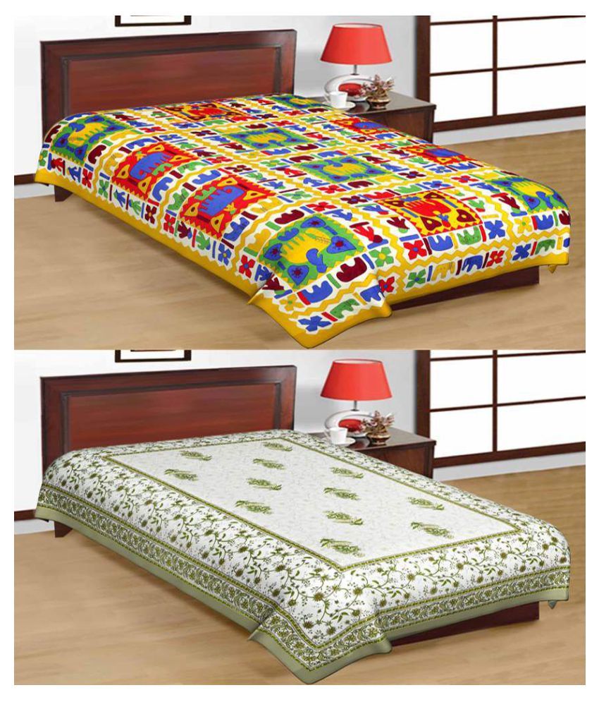     			Uniqchoice Cotton 2 Single Bedsheets ( 225 cm x 150 cm )