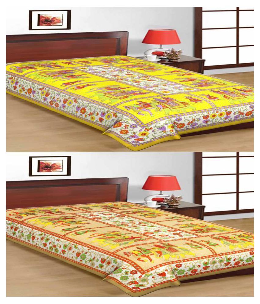     			Uniqchoice Cotton 2 Single Bedsheets ( 225 cm x 150 cm )