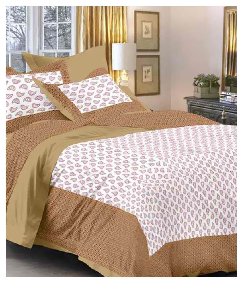     			Uniqchoice Cotton Double Bedsheet with 2 Pillow Covers ( 240 cm x 215 cm )