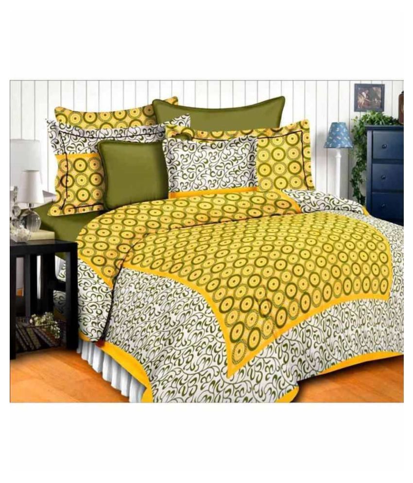     			Uniqchoice Cotton Double Bedsheet with 2 Pillow Covers ( 240 cm x 215 cm )