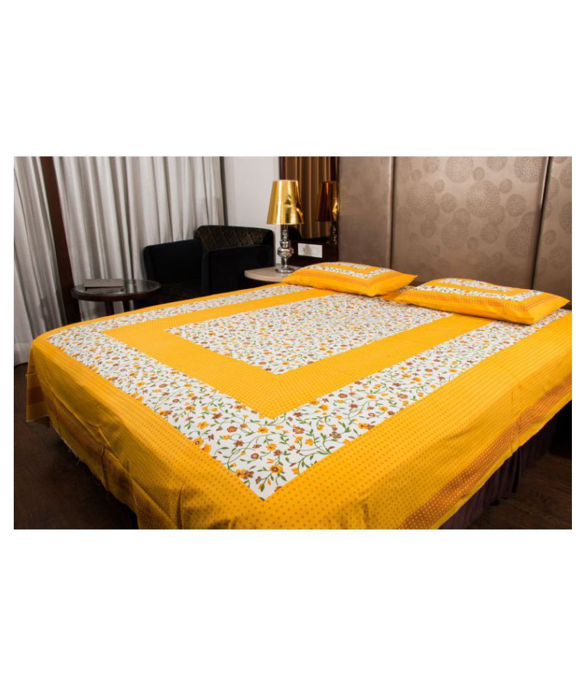     			Uniqchoice Cotton Double Bedsheet with 2 Pillow Covers ( 240 cm x 215 cm )