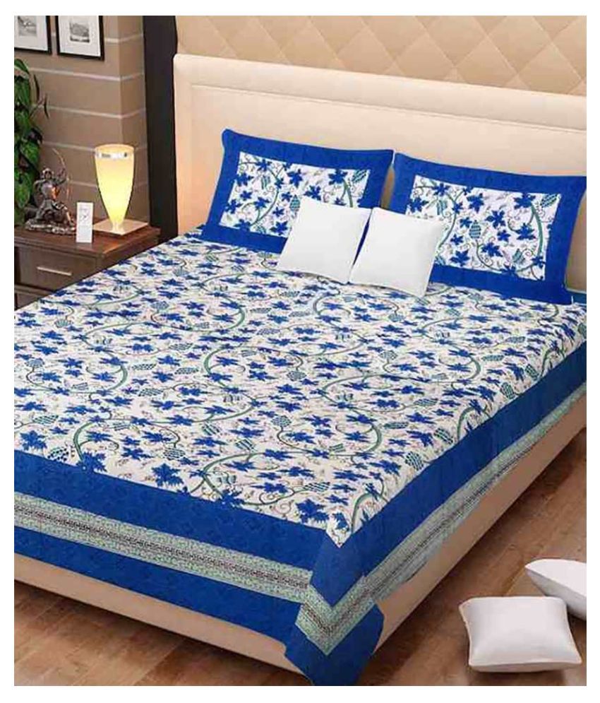     			Uniqchoice Cotton Double Bedsheet with 2 Pillow Covers ( 240 cm x 215 cm )