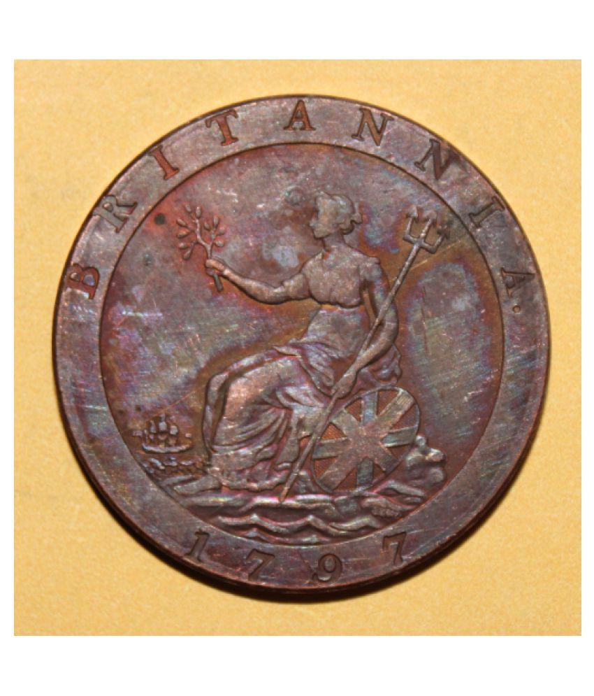     			(Big Coin)1 Penny 1797 - Britannia 2nd Issue; 'Cartwheel' George III United Kingdom Extremely Rare Coin