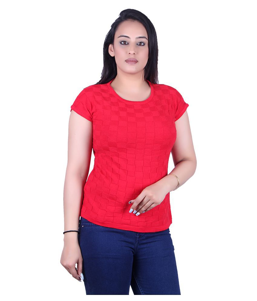    			Ogarti - Red Cotton Women's Regular Top ( Pack of 1 )