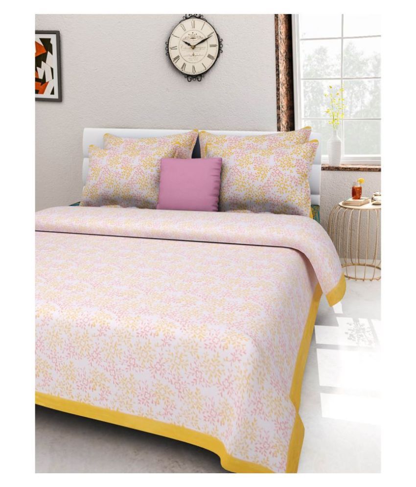     			Uniqchoice Cotton Double Bedsheet with 2 Pillow Covers ( 240 cm x 215 cm )