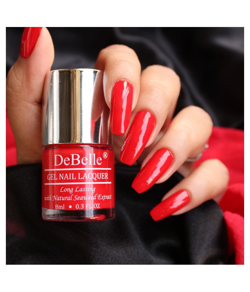 DeBelle Red, Maroon, Coral Orange Nail Polish Multi Glossy Pack of 3 24 ...