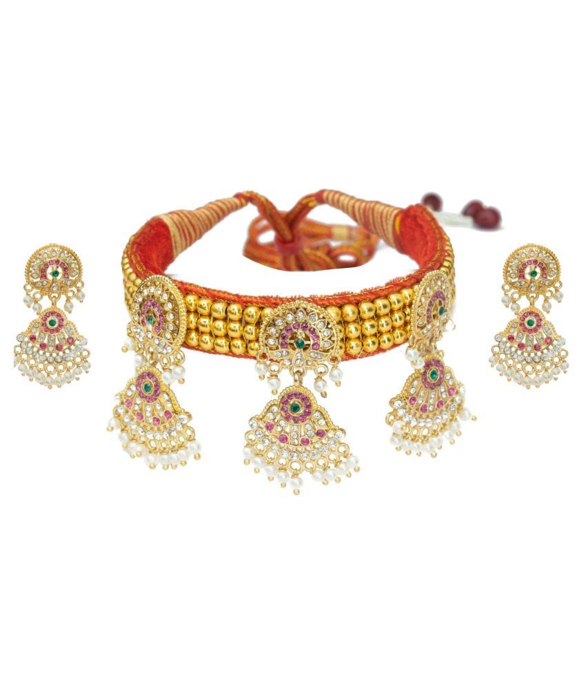Meira Jewellery Alloy Golden Necklaces 