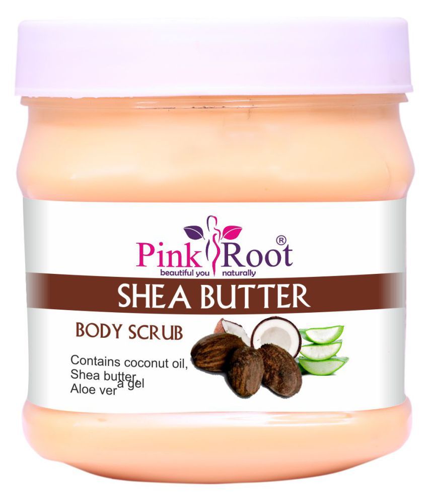 Pink Root Shea Butter Body Scrub Contains Coconut Oil, Shea Butter Body Scrub Cream 500 mL Buy